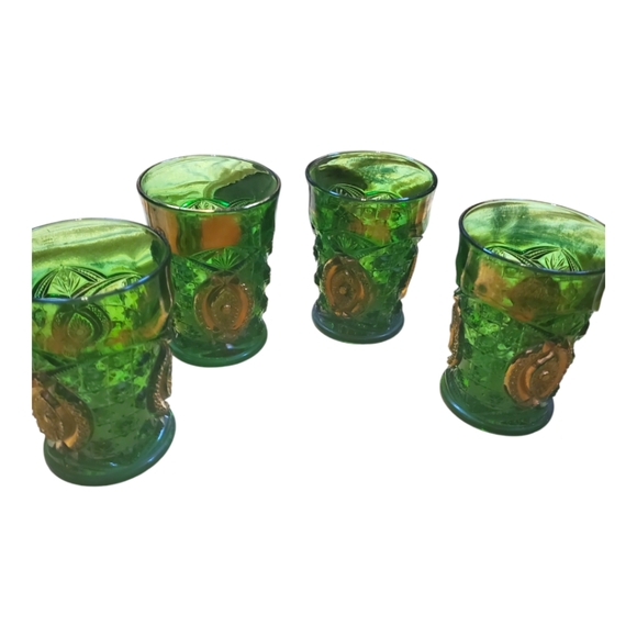 EAPG Northwood Glass Water Set Memphis Green Pitcher and Tumblers (4) MCM - Picture 6 of 6